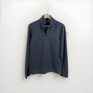 Porter & Ash Men’s 2-Tone Structure 1/4 Zip Pullover Sweater Charcoal Grey S